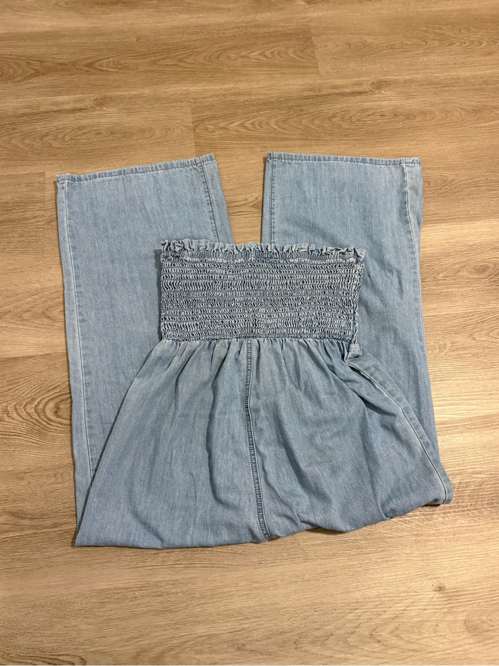 Women’s Light Blue Smocked top jumpsuit